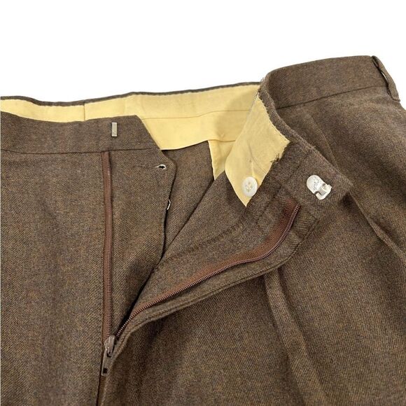40x26 Vintage 100% Pure Wool Strathmore by Anderson Little Brown Dress Pants - Picture 5 of 10